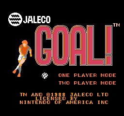 Goal title screen for NES